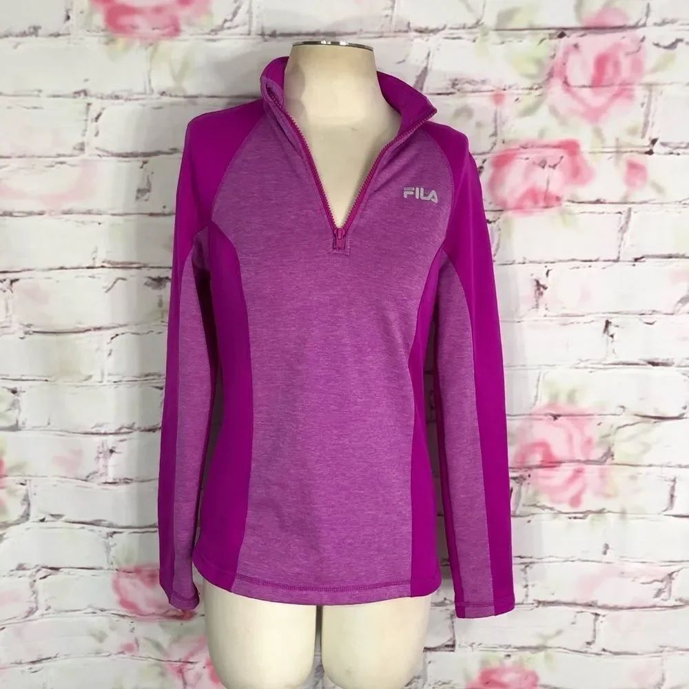 🔥5 for $25 sale🔥 Fila pink 1/4 zip long sleeve athletic jacket top